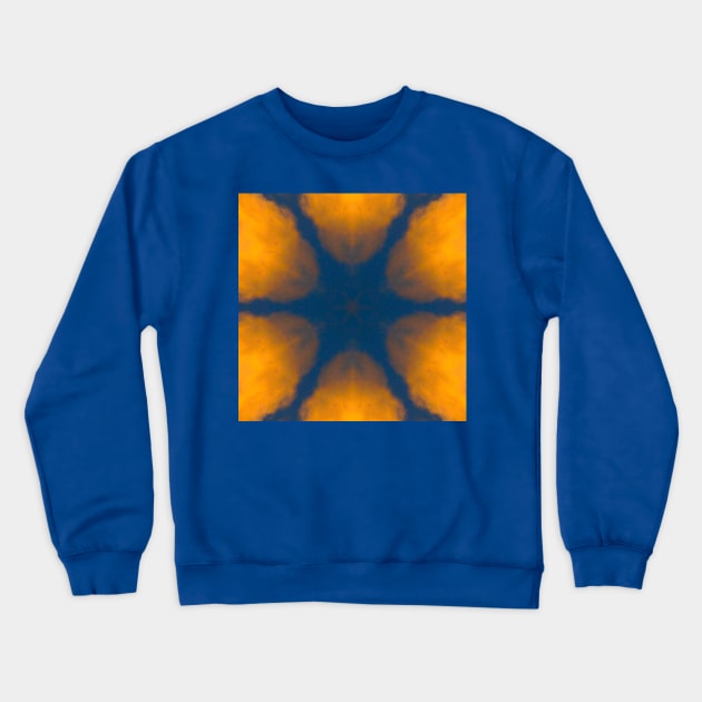 Deep Orange Electric Blue Crewneck Sweatshirt by lukefranklinart